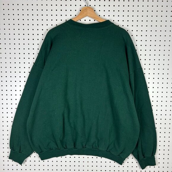 Cougar Cat 90s Vintage Crewneck 3XL Green Nature Wildlife Cotton USA Sweatshirt - Picture 4 of 6